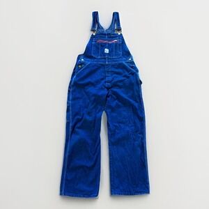 Vintage Pointer Brand Bib Overalls Mens 36 x 30 Blue Denim Workwear Farm